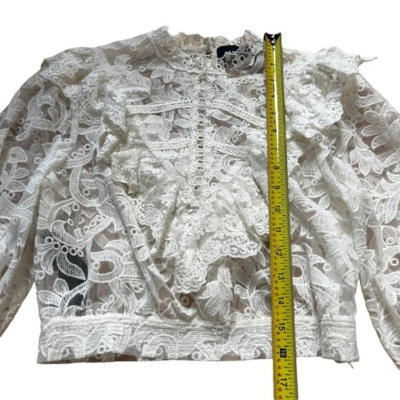 The Kooples Floral Lace White Top Size M - Picture 8 of 8